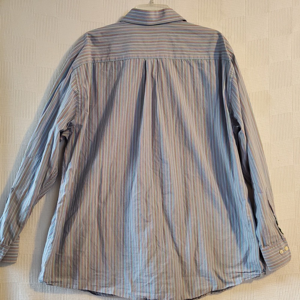 Peter Millar Shirt Button Up Mens 2XL Long Sleeve Colorful Striped Beachy - Picture 7 of 8